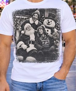 buddy the elf, santa claus, clark griswold, frosty the snowman vintage christmas shirt 2