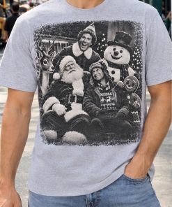 buddy the elf, santa claus, clark griswold, frosty the snowman vintage christmas shirt 3