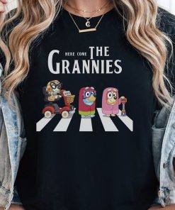 Here Come The Grannies Abbey Road Parody Shirt - Bluey, Bingo, Muffin
