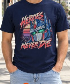 Retro Synthwave Robot Heroes Never Die Shirt