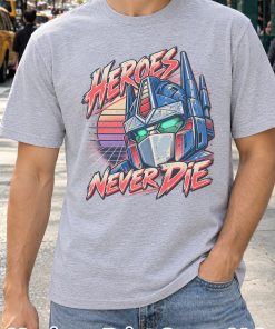 Retro Synthwave Robot Heroes Never Die Shirt