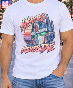 Retro Synthwave Robot Heroes Never Die Shirt