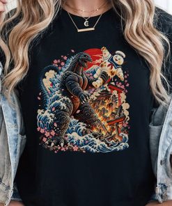Godzilla vs Stay Puft Ukiyo-e Shirt Godzilla vs Stay Puft Ukiyo-e Shirt