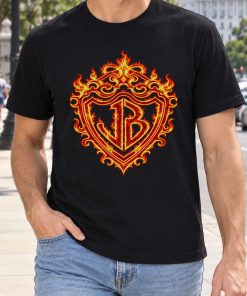 jonas burning up tour shirt fire shield jb letter black t shirt