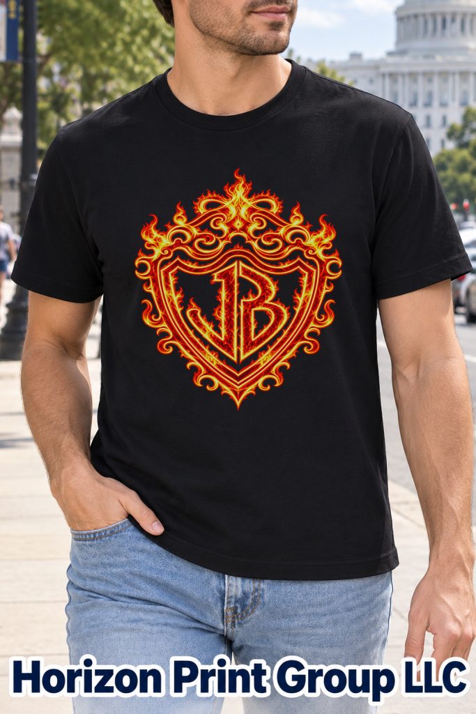 JB Fire Shield Tour Shirt jonas burning up tour shirt fire shield jb letter black t shirt