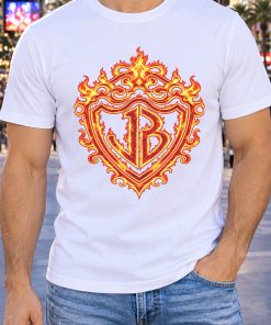 jonas burning up tour shirt fire shield jb letter white t shirt jonas burning up tour shirt fire shield jb letter white t shirt