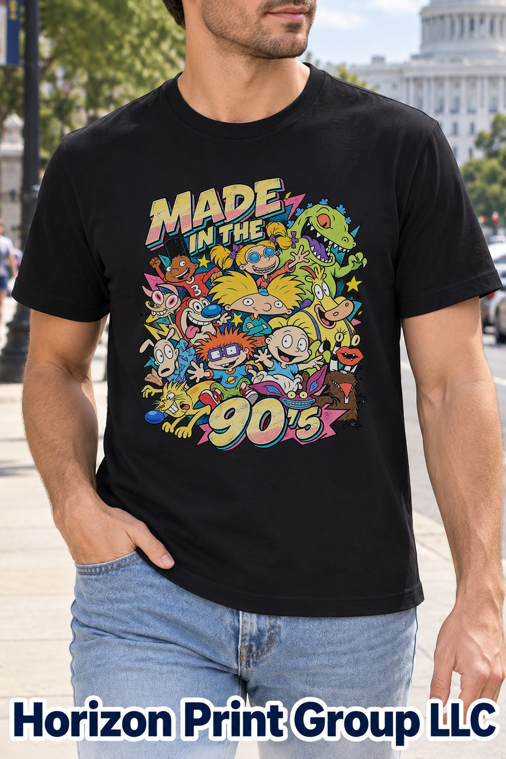 Made in the 90s Cartoon Collage Shirt Made in the 90s Cartoon Collage Shirt