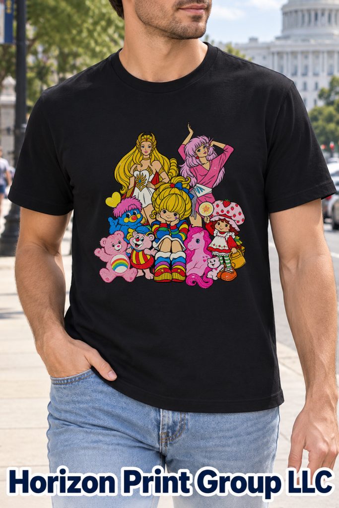 Retro 80s Cartoon Shirt – She-Ra, Jem, Rainbow Brite, Strawberry Shortcake, Care Bears & My Little Pony