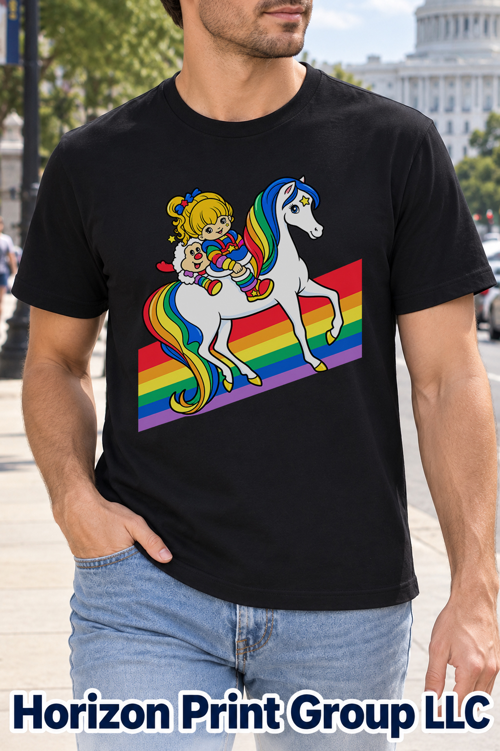 retro 80s rainbow girl riding white horse shirt v black t shirt retro 80s rainbow girl riding white horse shirt v black t shirt
