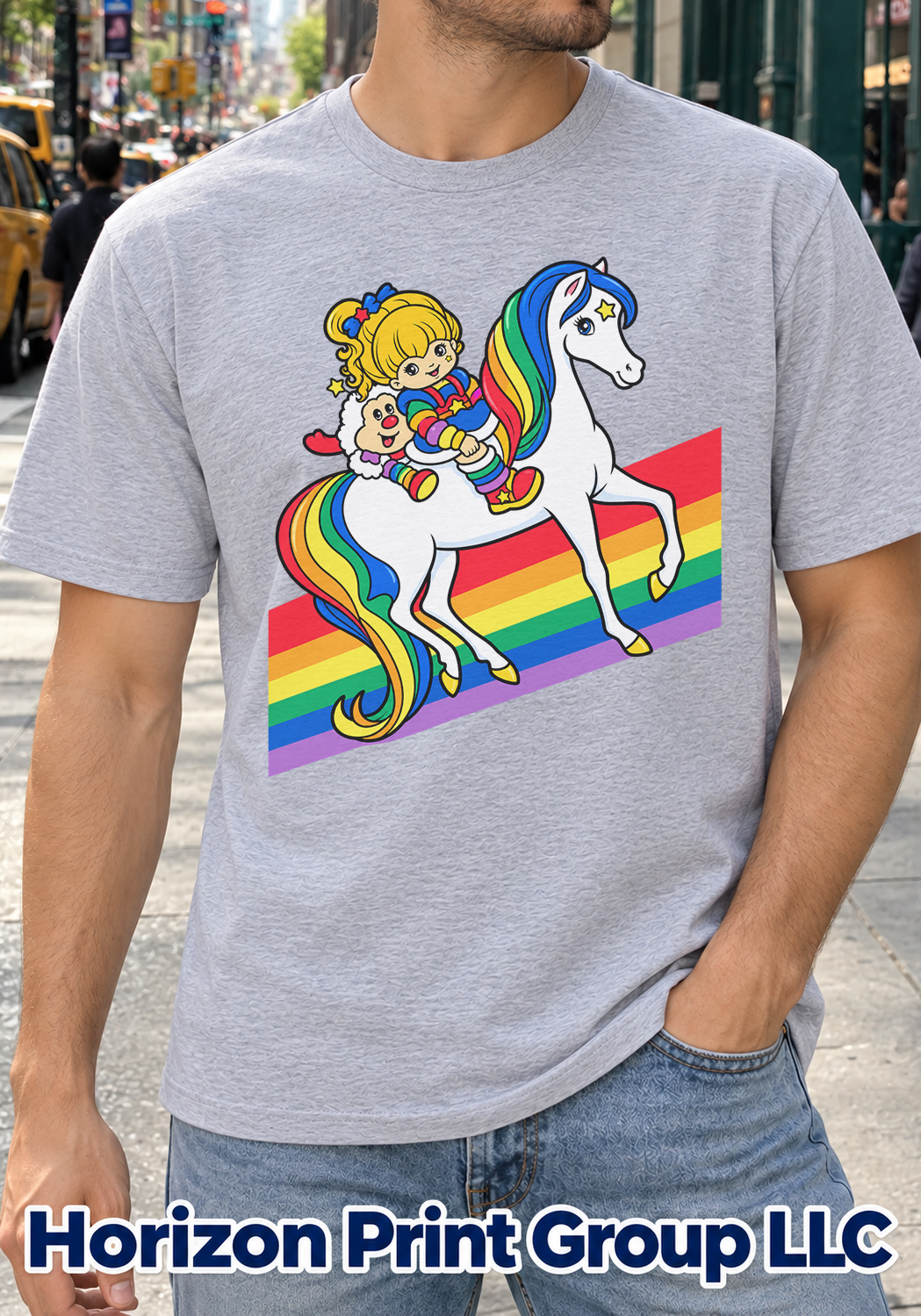 retro 80s rainbow girl riding white horse shirt v sport grey retro 80s rainbow girl riding white horse shirt v sport grey