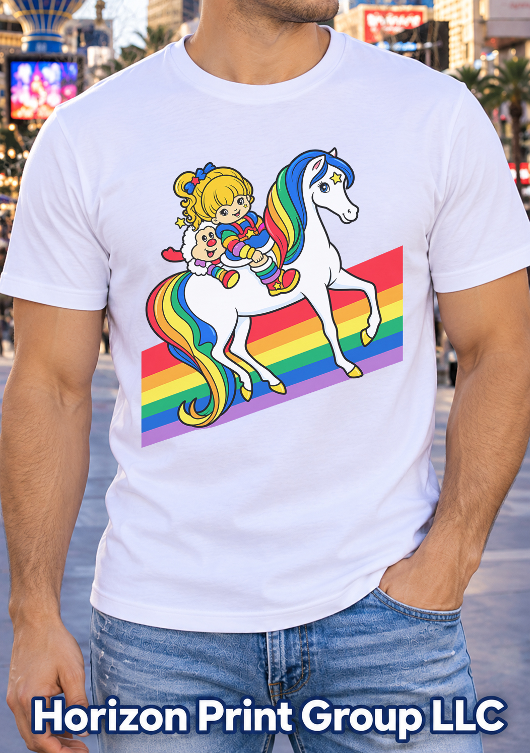 retro 80s rainbow girl riding white horse shirt v white t shirt retro 80s rainbow girl riding white horse shirt v white t shirt