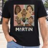 retro 90s sitcom cartoon cast collage tee black t shirt