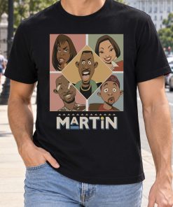 retro 90s sitcom cartoon cast collage tee black t shirt