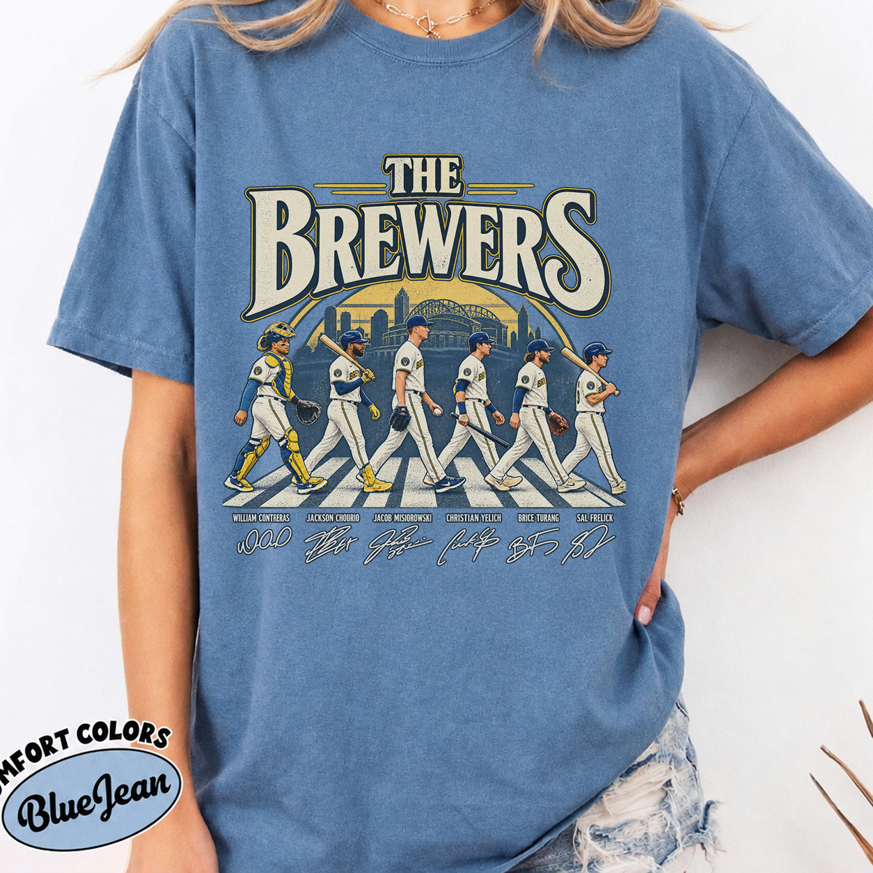 the brewers milwaukee baseball tee crosswalk city 2 blue jean the brewers milwaukee baseball tee crosswalk city 2 blue jean