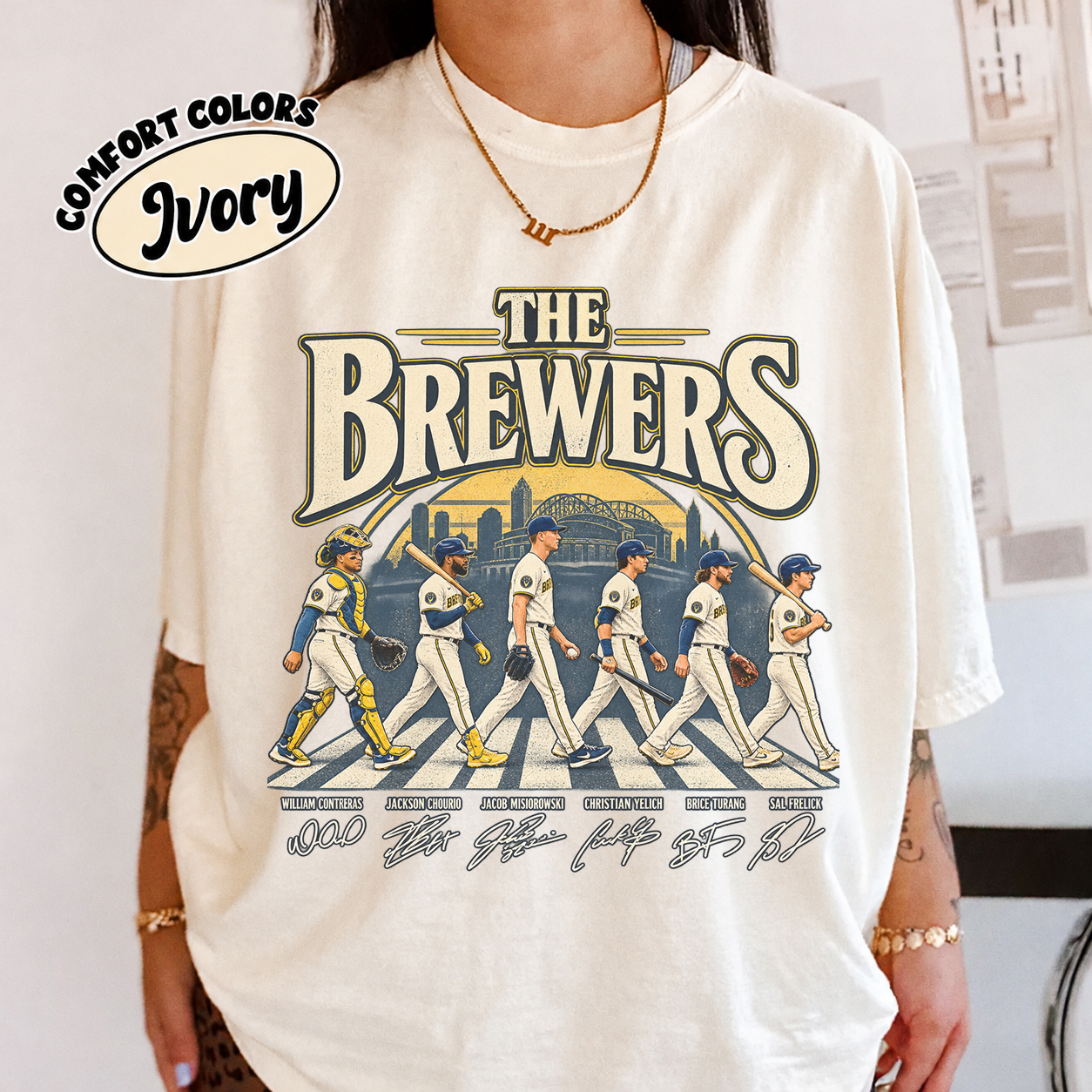 the brewers milwaukee baseball tee crosswalk city 3 ivory the brewers milwaukee baseball tee crosswalk city 3 ivory